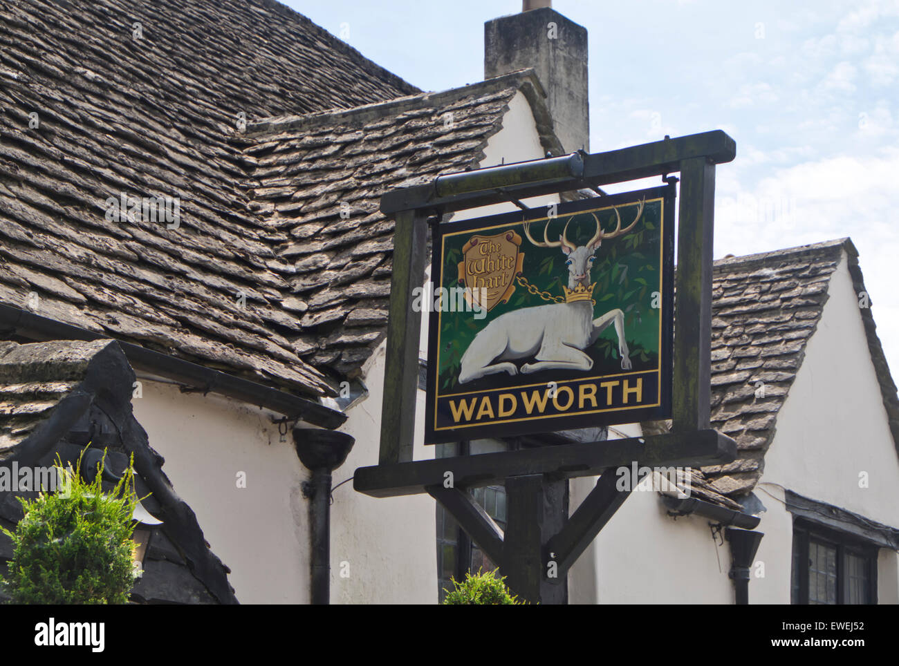 Castle Combe a picturesque village in Wiltshire England UK White Hart