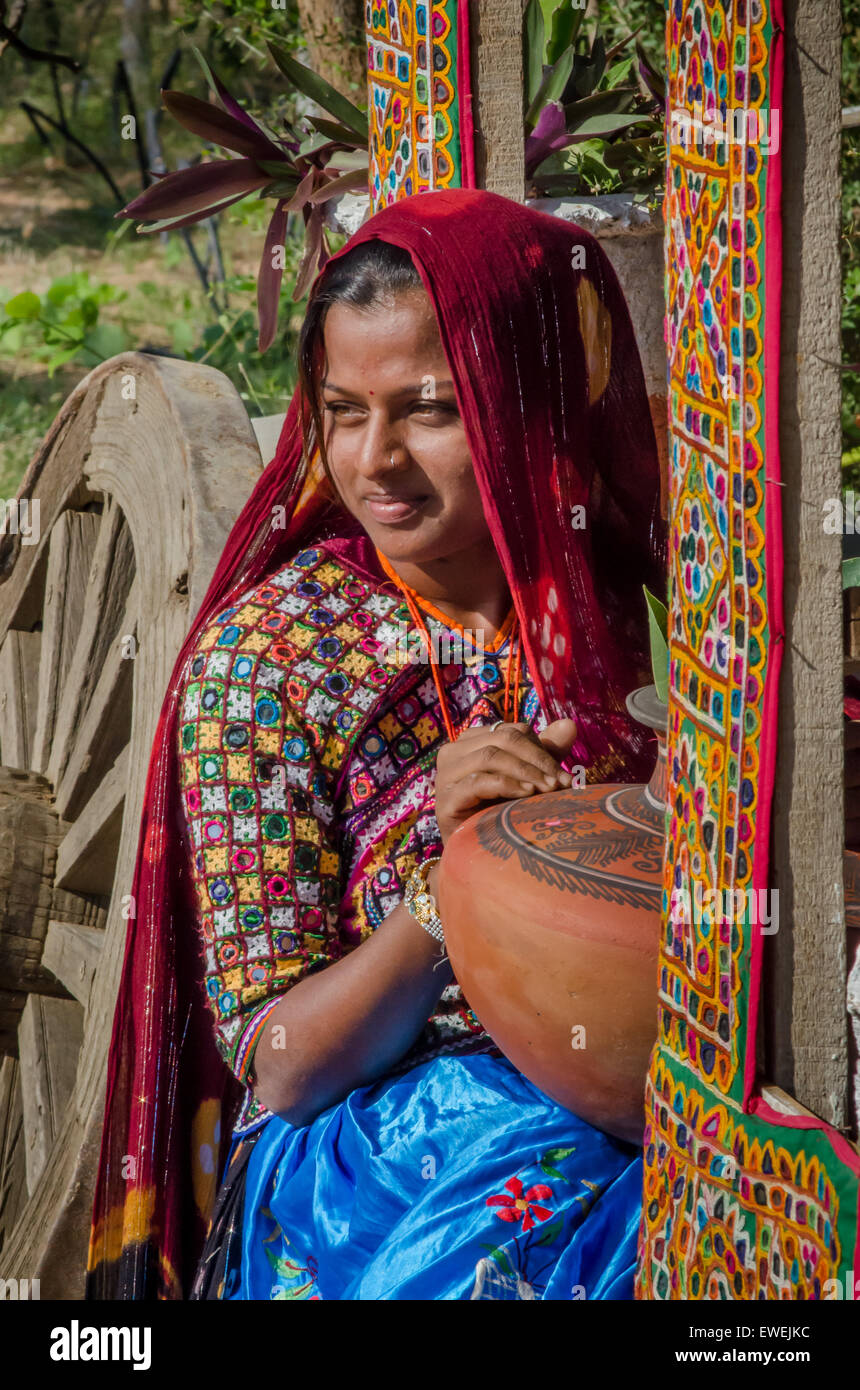 Gujarati Kutchi Young Village Girl Stock Image Gujarati Kutchi Young Village Girl Stock Image