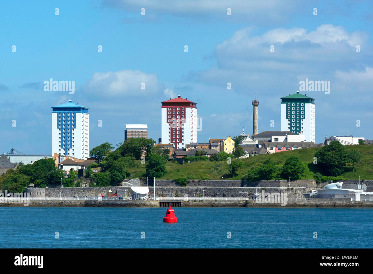 A view of the refurbished high rise flats at Devonport in Plymouth