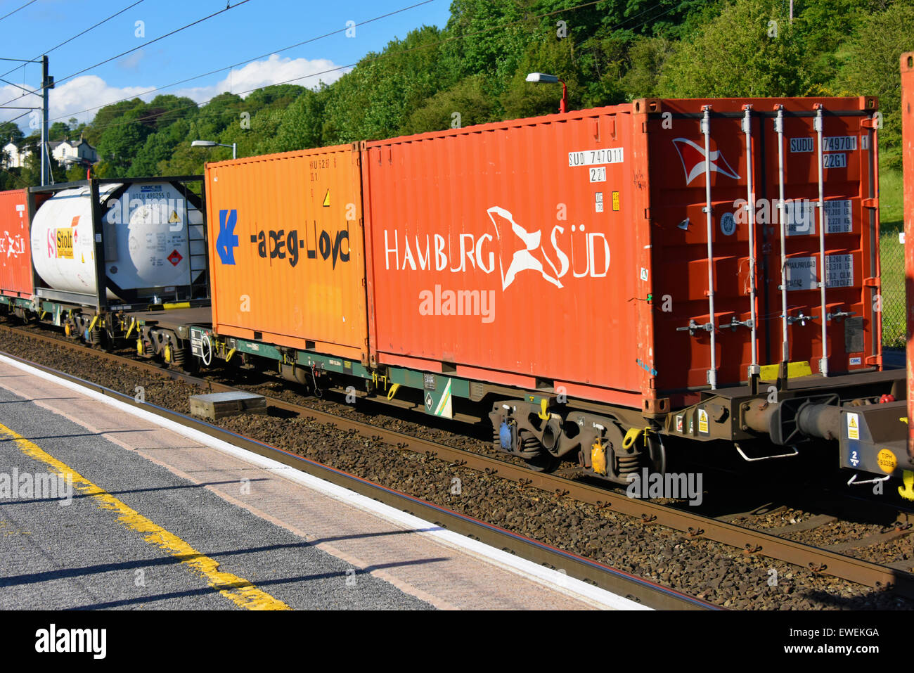 Freight train and trucks hires stock photography and images Alamy