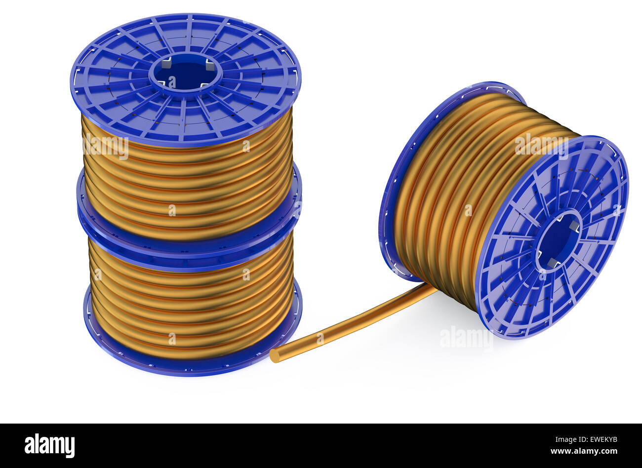 Coils of copper wires isolated on white background Stock Photo Alamy
