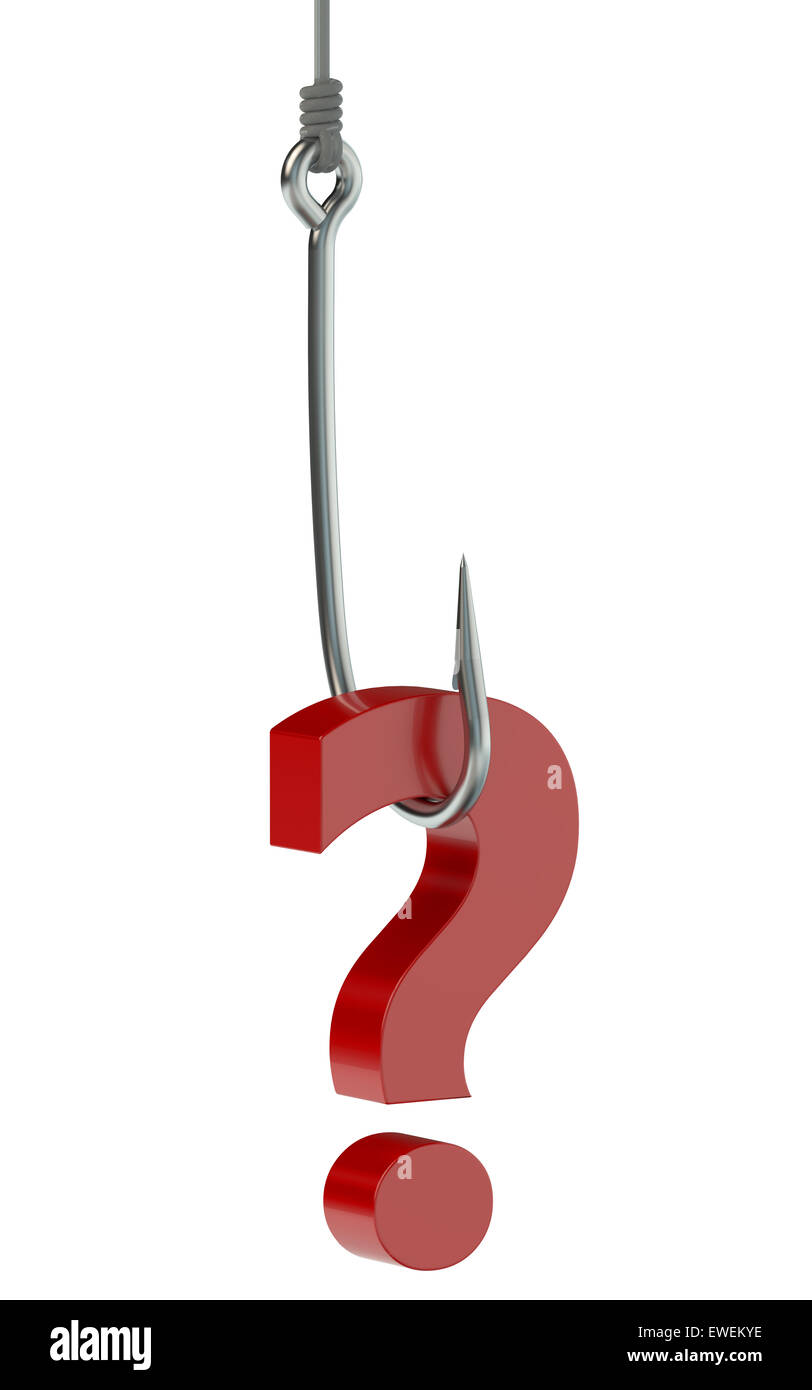 fishing hook with question mark isolated on white background Stock Photo Alamy