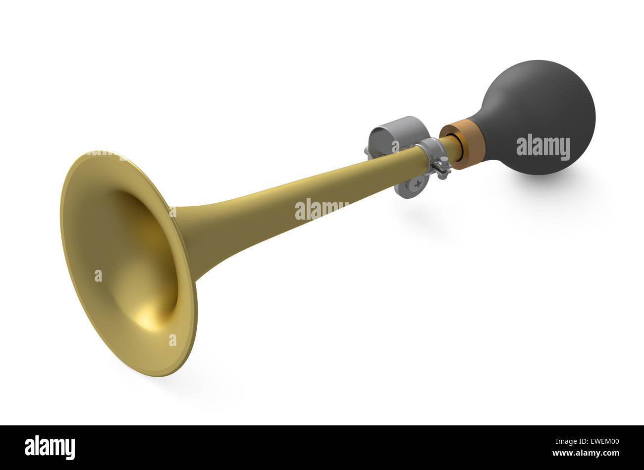 Vecteur Stock Signal horn set isolated on white background. Air horn, sound  signal. Rubber bike klaxon trumpet. Vector illustration