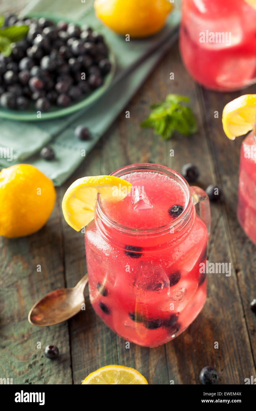 Organic Sweet Blueberry Lemonade in a Glass Stock Photo Alamy