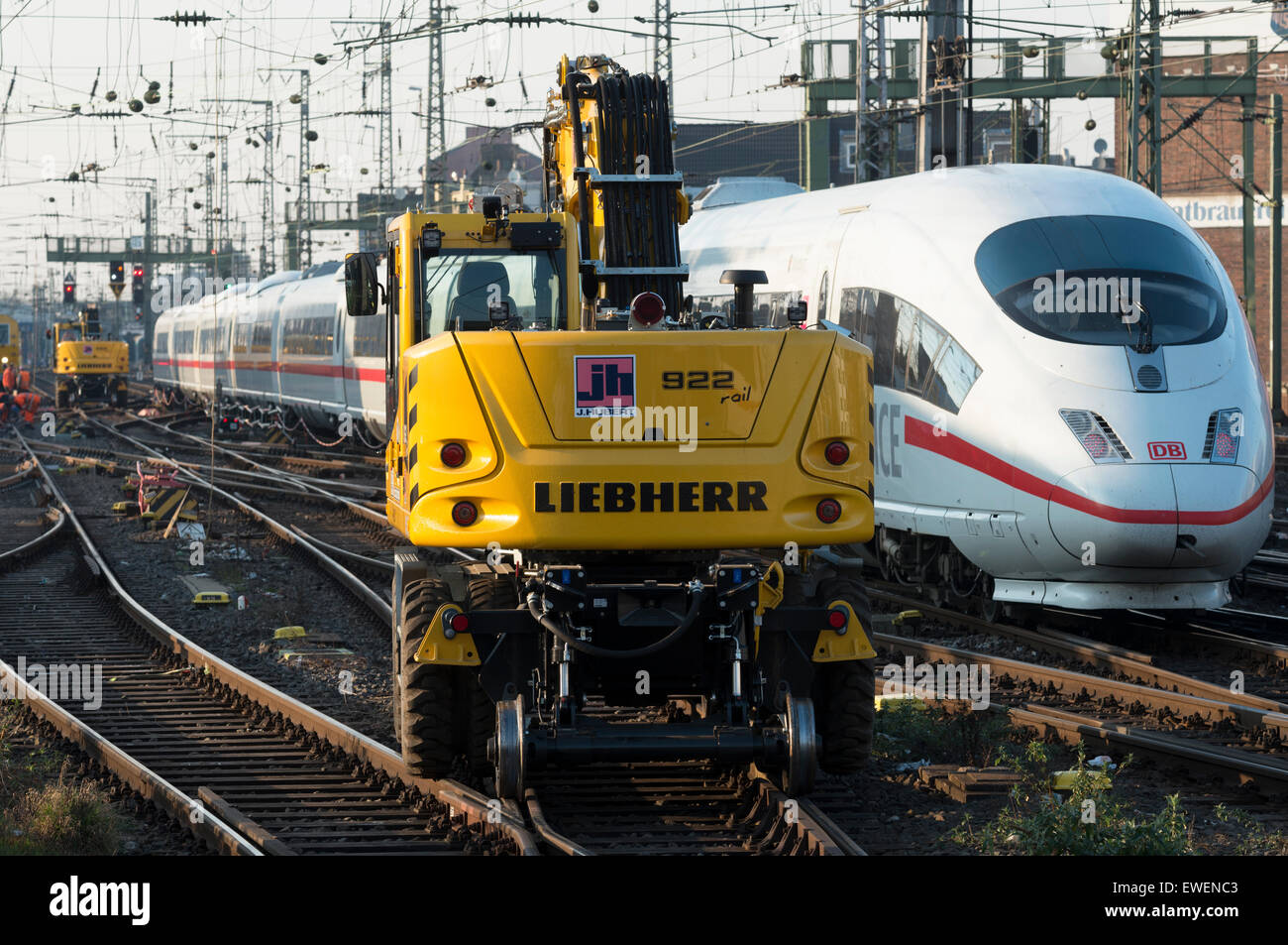 Liebherr 922 Rail to road crane, Cologne, Germany. Stock Photo