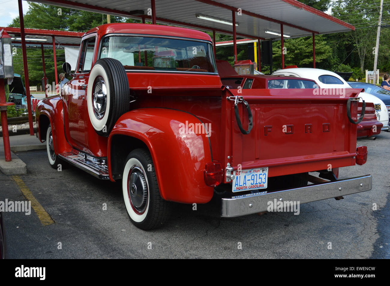 A restored 1956 Ford pickup truck. Stock Photo