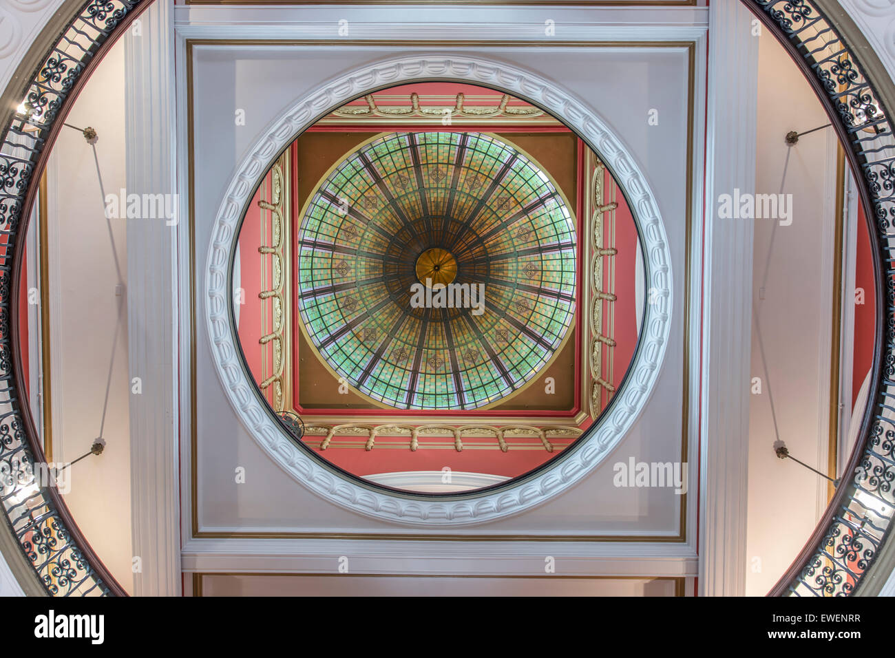colourful stained-glass dome of the Queen Victoria Building. Sydney, New South Wales, Australia Stock Photo