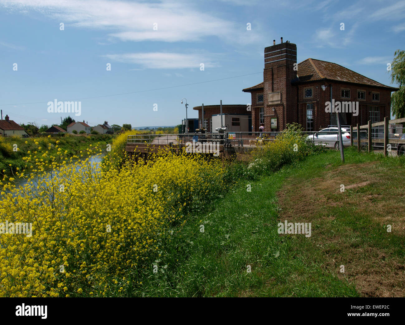 Curry Moor Pumping Station, Somerset, UK Stock Photo
