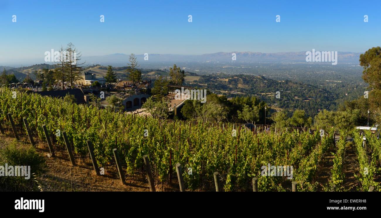 The Mountain Winery above Silicon Valley, Saratoga CA (panorama) Stock Photo
