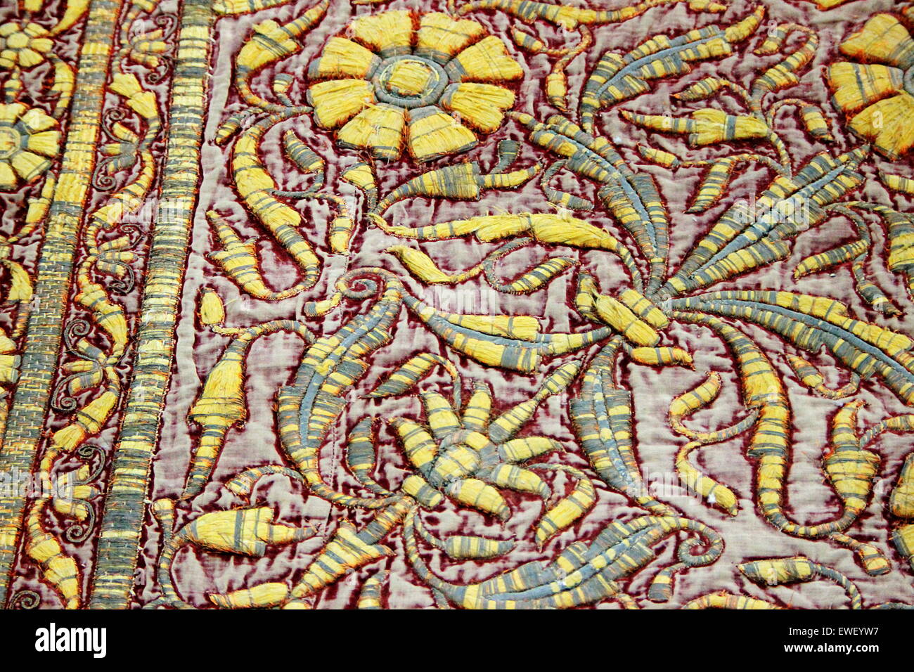 Skillful, handcrafted, floor carpet at Junagarh Fort in Bikaner, Rajasthan, India, Asia Stock Photo