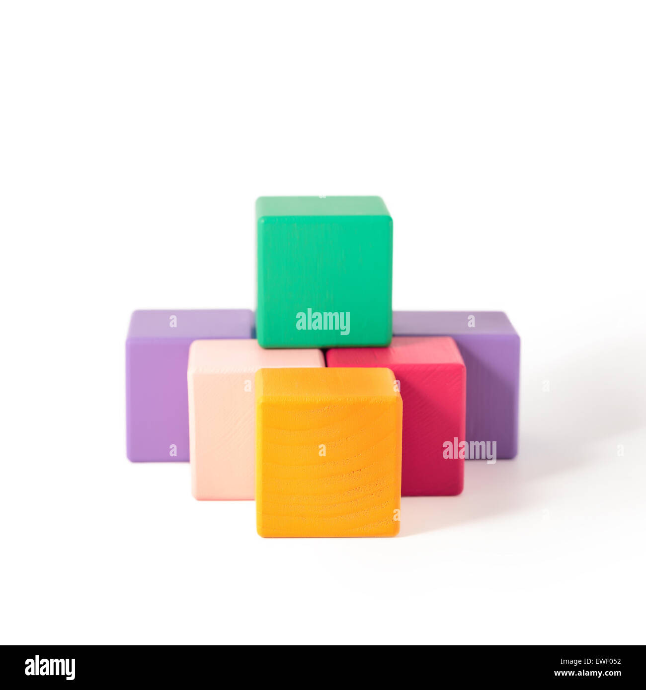 Wooden toy blocks on white background Stock Photo Alamy