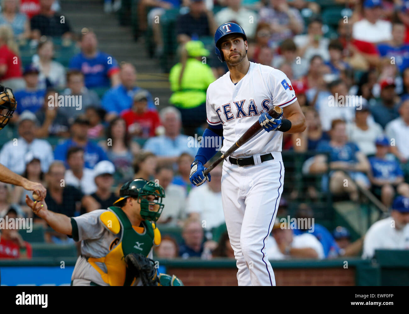 Arlington, Texas, USA. 24th June, 2015. Texas Rangers third baseman ...