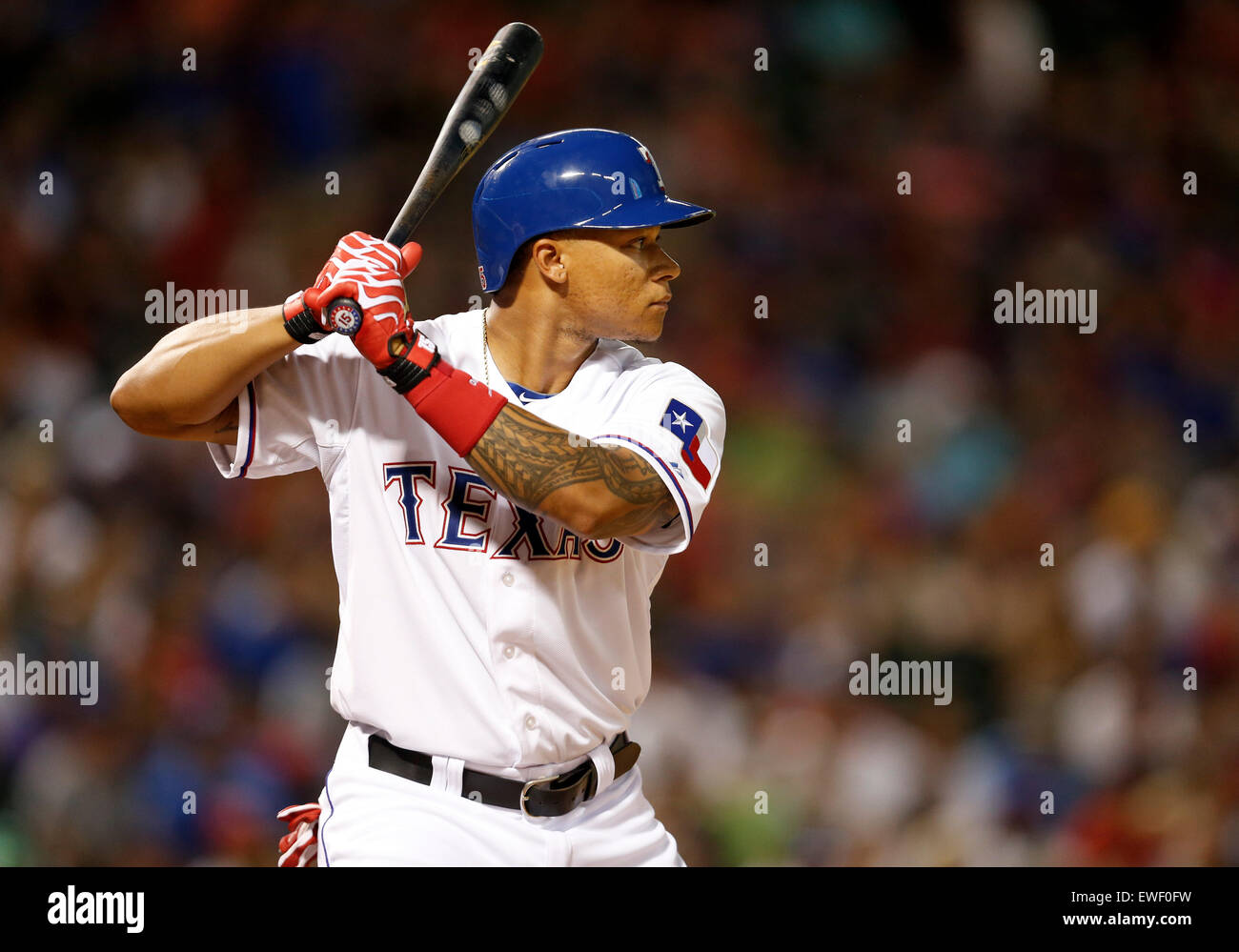 Arlington, Texas, USA. 24th June, 2015. Texas Rangers outfielder ...