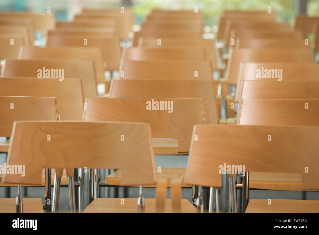 Rows of empty chairs in office Stock Photo