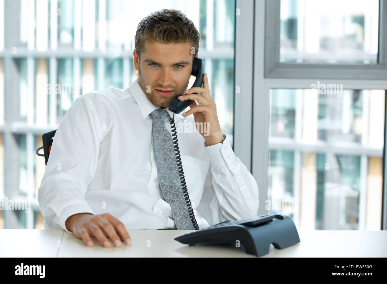 portrait of young confident caucasian businessman Stock Photo