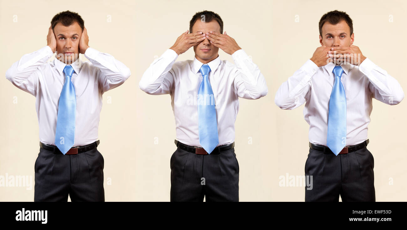 see, hear, speak no evil Stock Photo