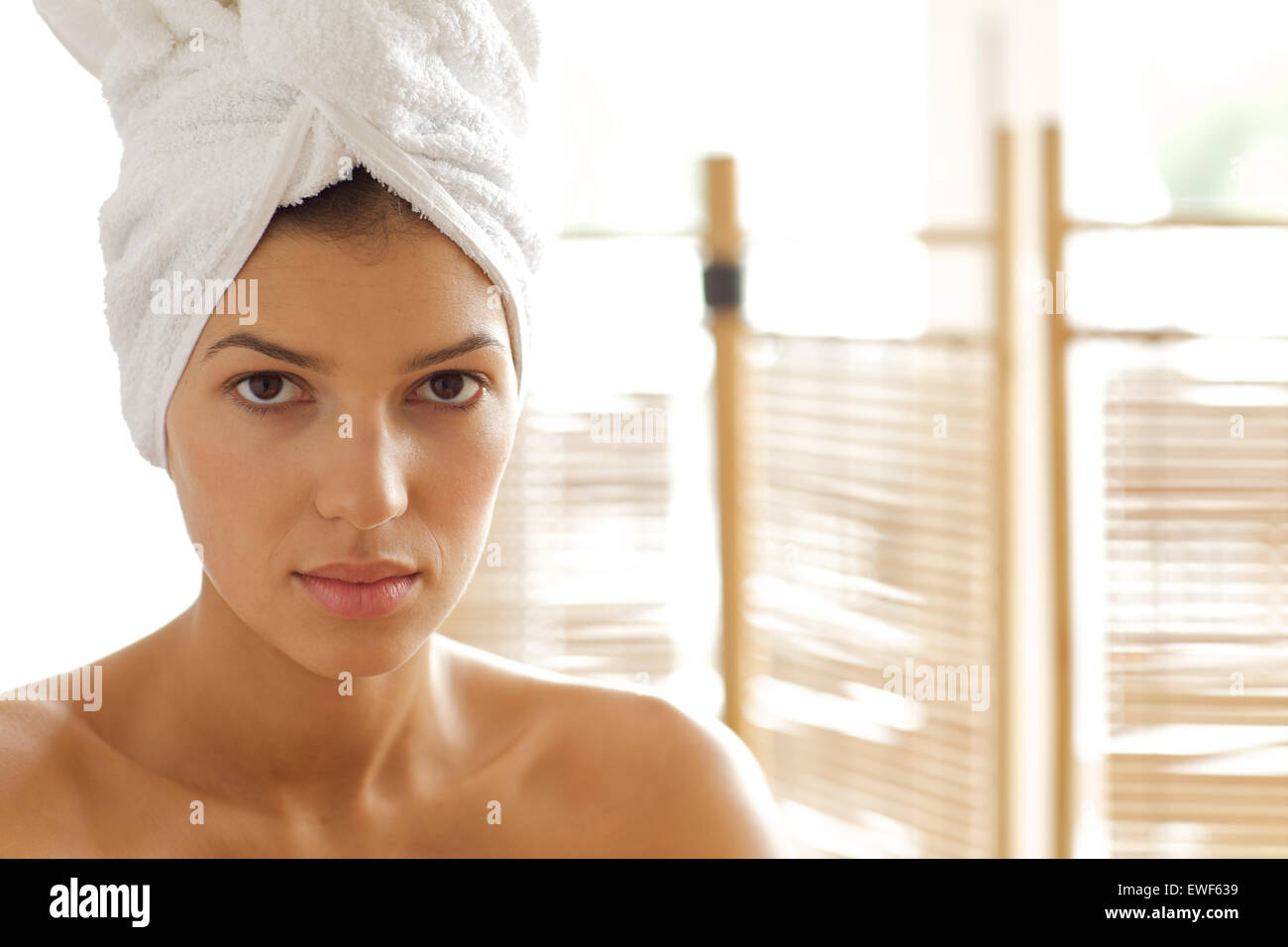 Portrait of young woman in contemplation Stock Photo