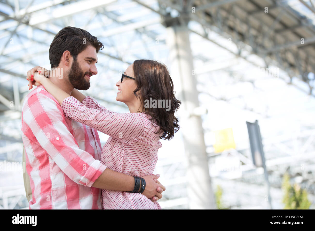 loving couple looking at