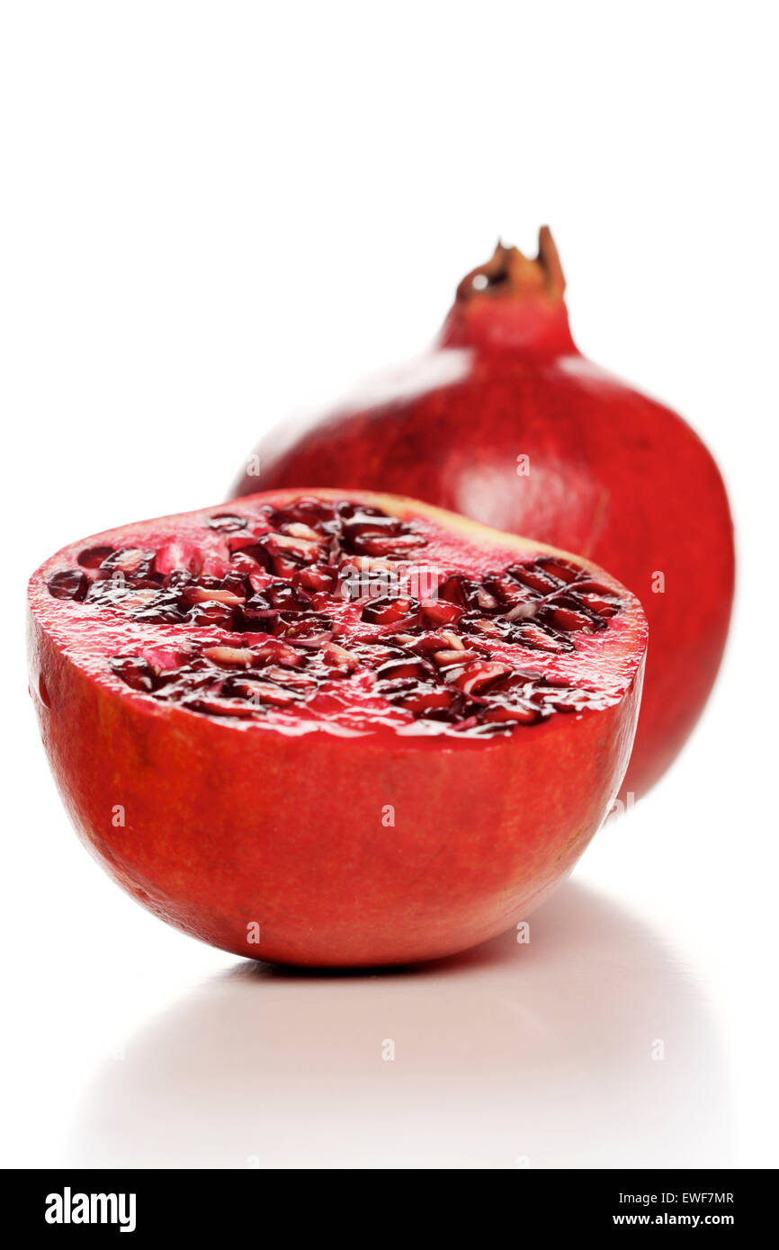 Studio shot of pomegranate fruit Stock Photo
