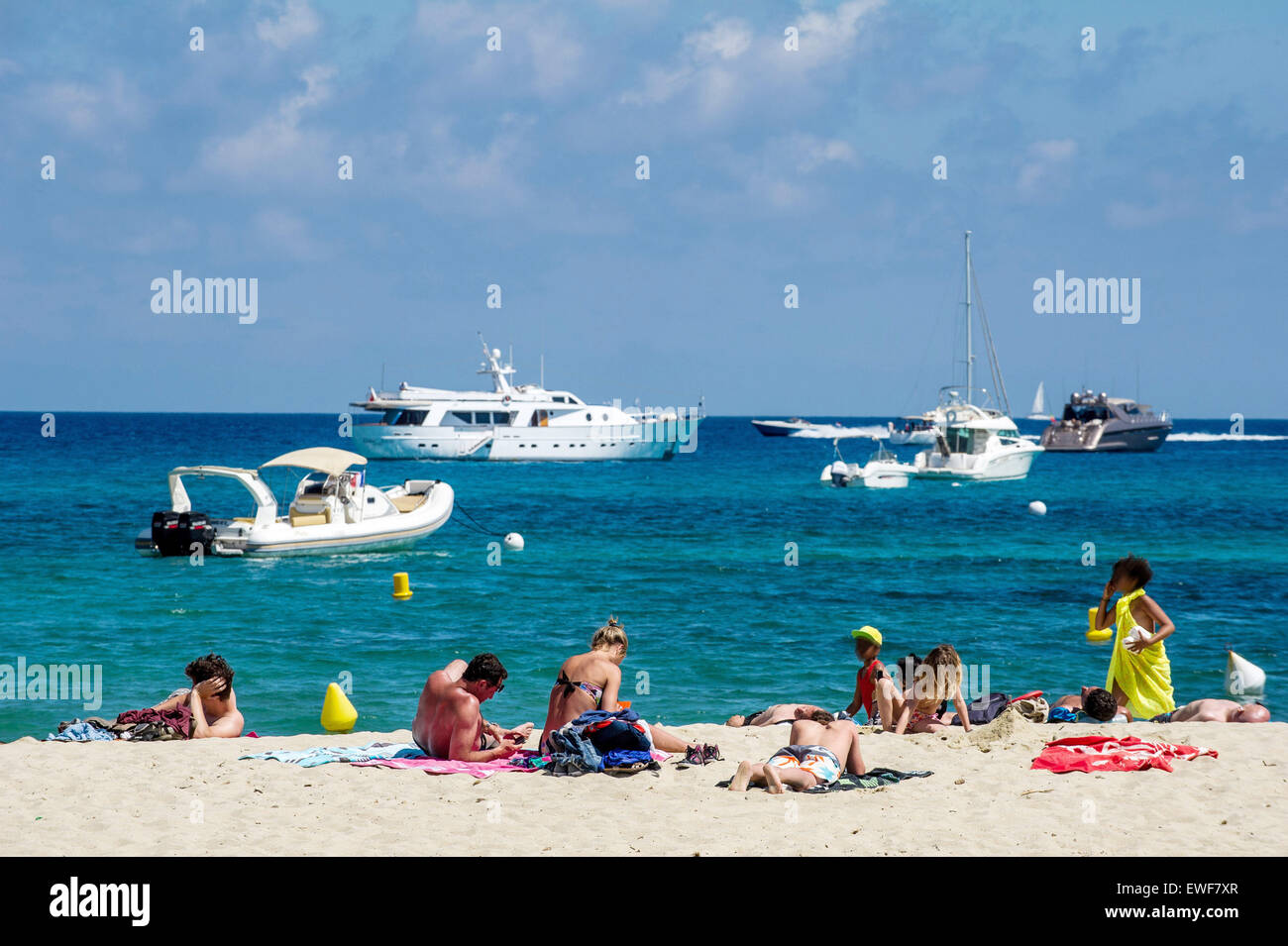 Saint-Tropez (south-eastern France): beach in the Pampelonne Bay Stock Photo