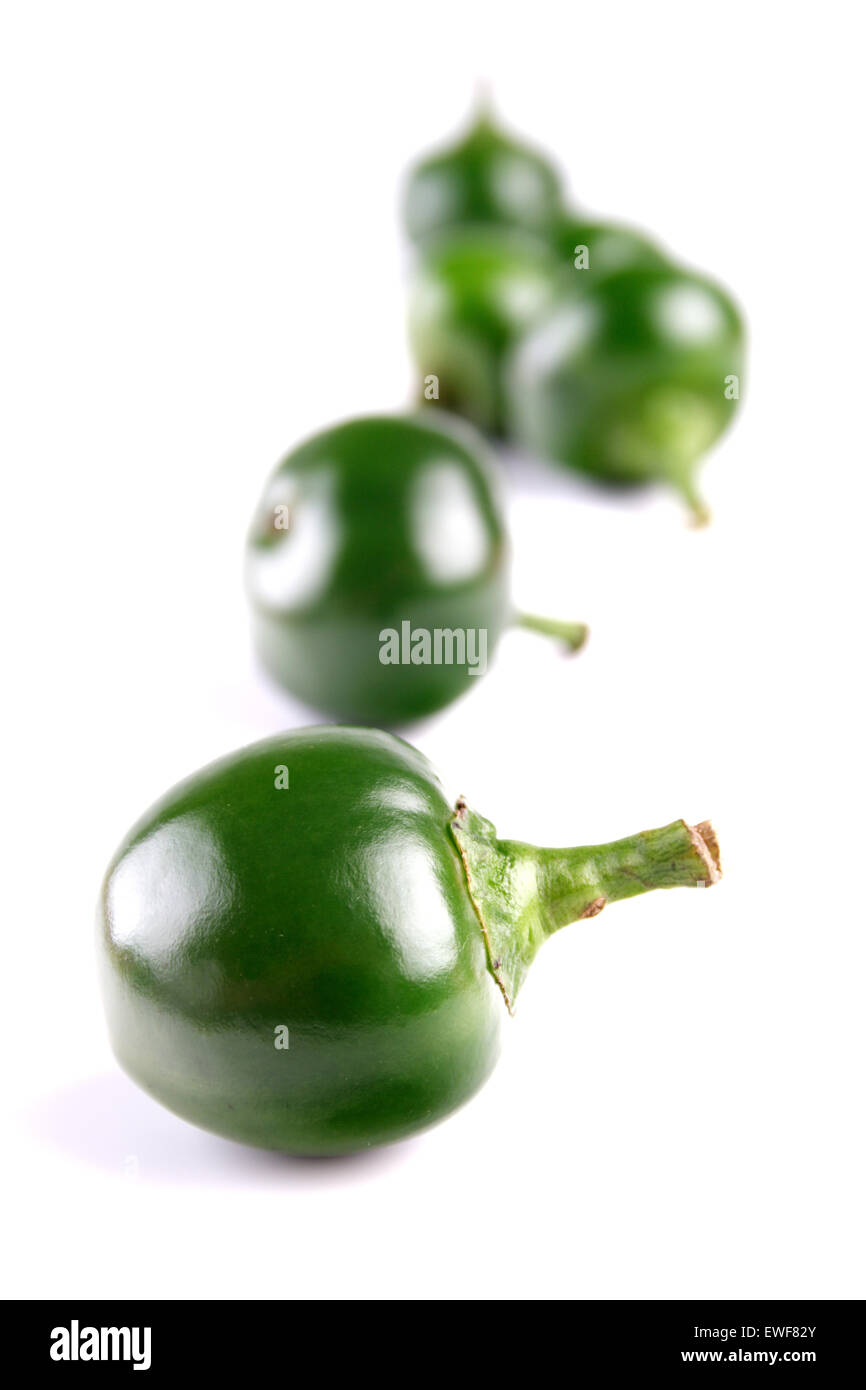 Green chilli white background hi-res stock photography and images - Alamy