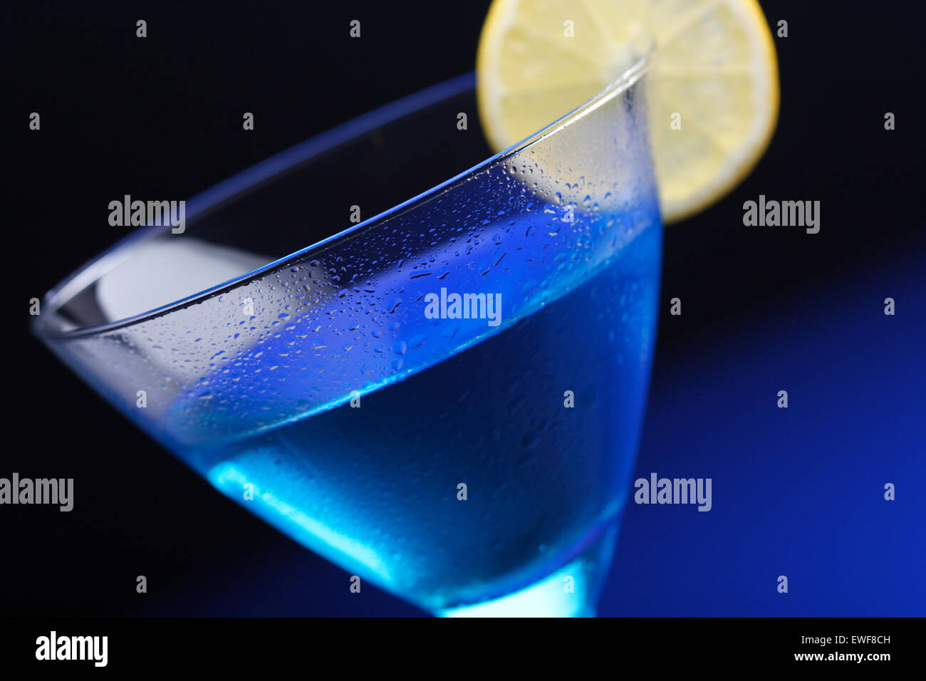 Close up of blue curacao drink Stock Photo