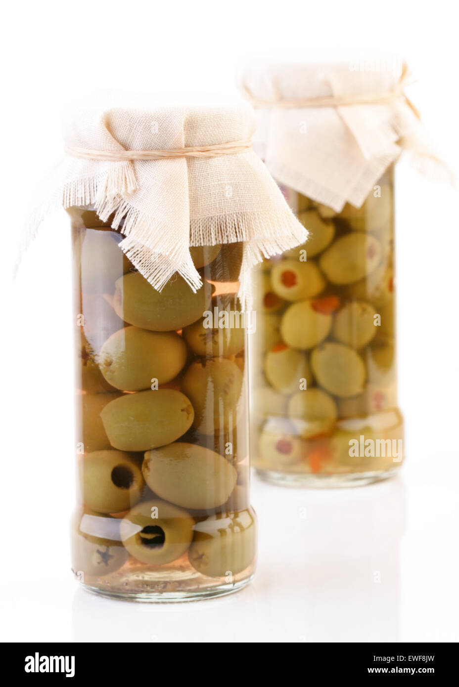 Studio shot of pickled olives in jar Stock Photo Alamy