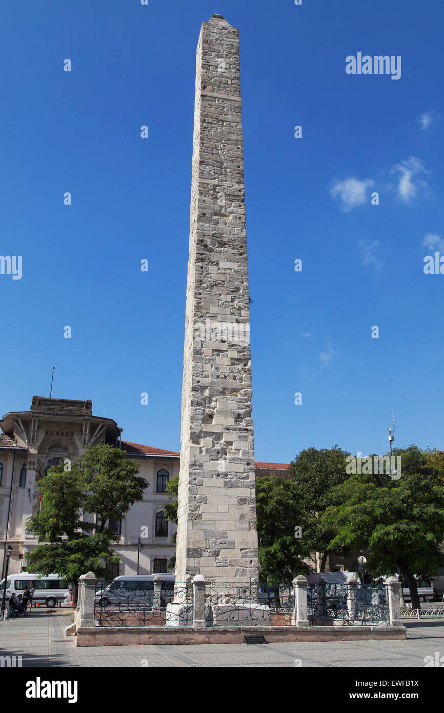 Constantine Obelisk in the Hippodrome of constantinople, Istanbul, Turkey. Stock Photo
