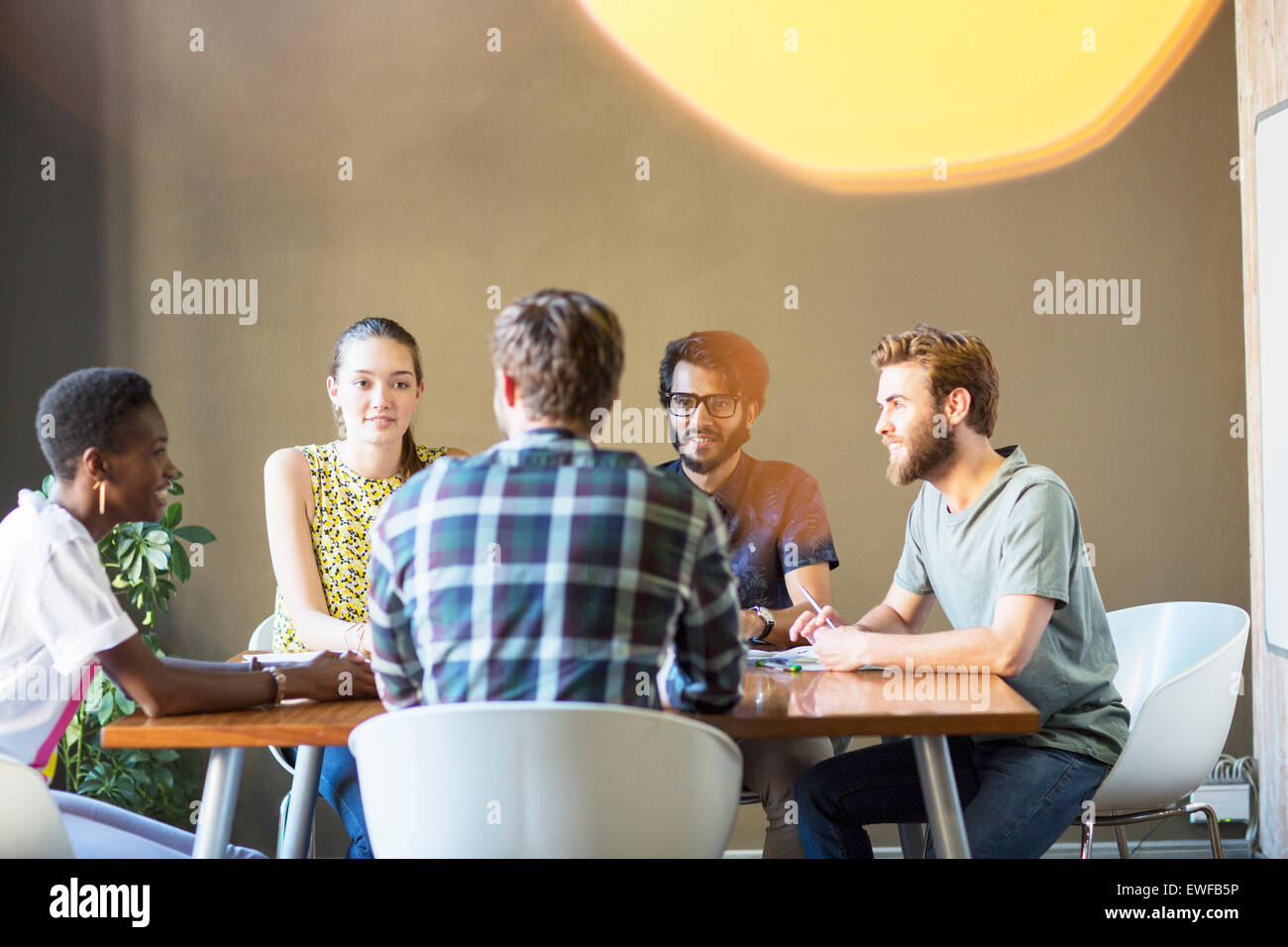 Casual business people meeting at table in office Stock Photo