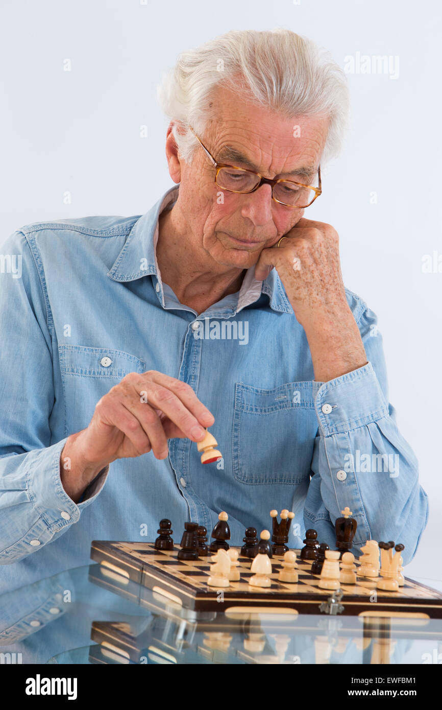 Man thinking about next chess move gets checkmate - Free Stock Video