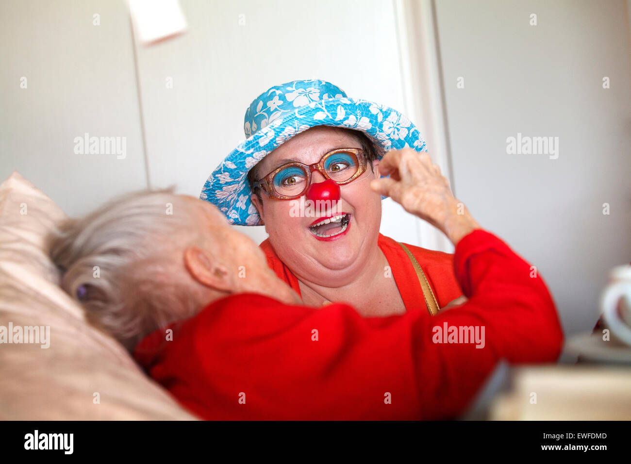Smiling mature woman clown hi-res stock photography and images - Alamy