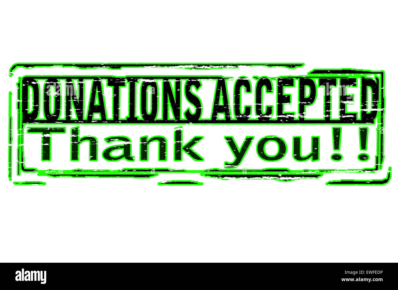 Rubber stamp with text donation accepted inside, illustration Stock