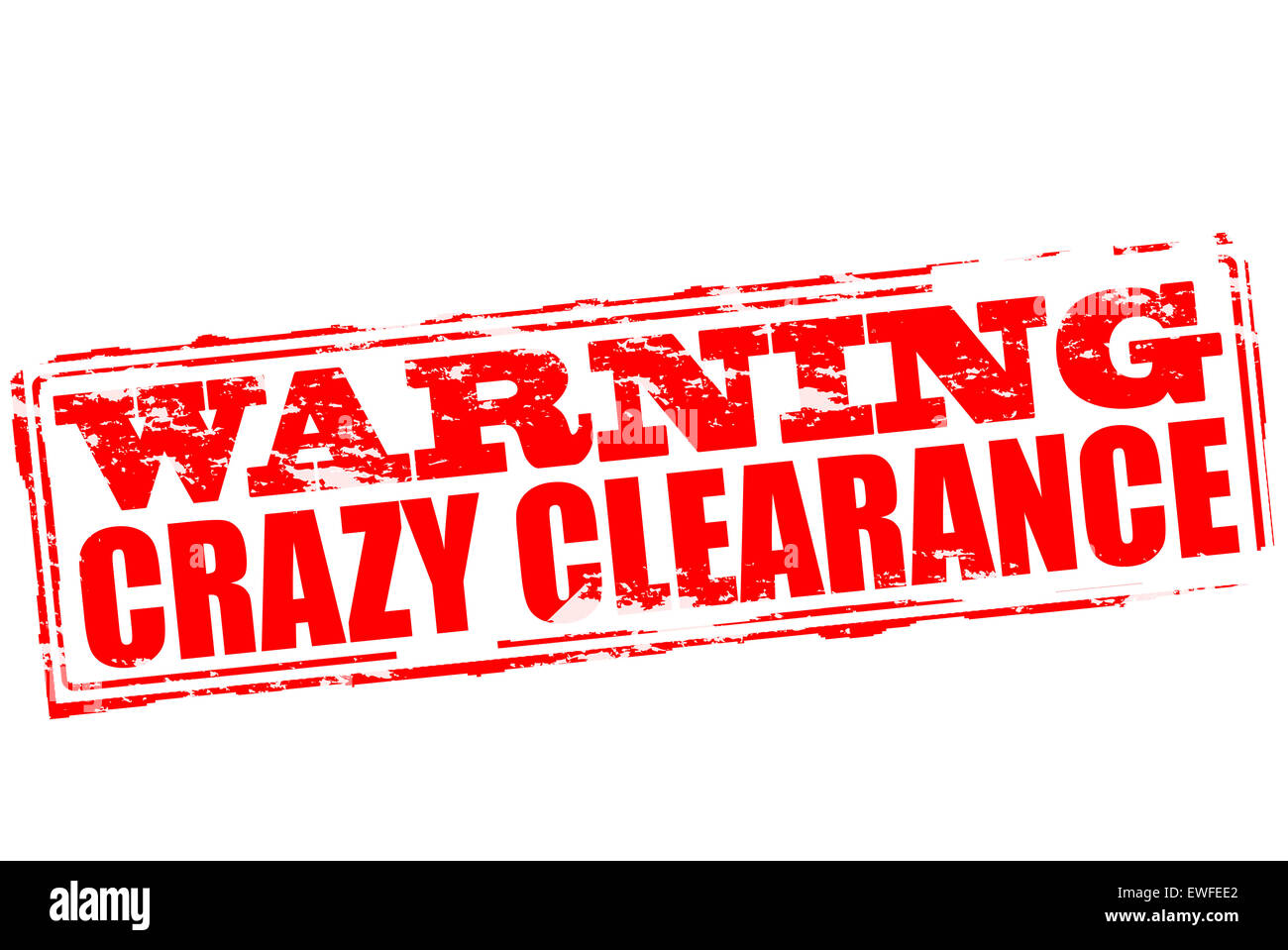 Rubber stamp with text warning crazy clearance inside, illustration