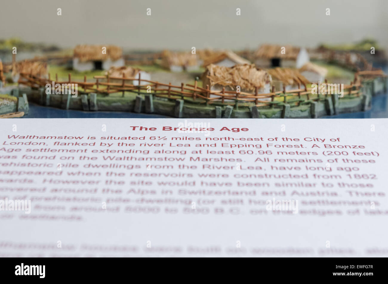 Bronze age settlement model in Vestry House Museum, London England United Kingdom UK Stock Photo