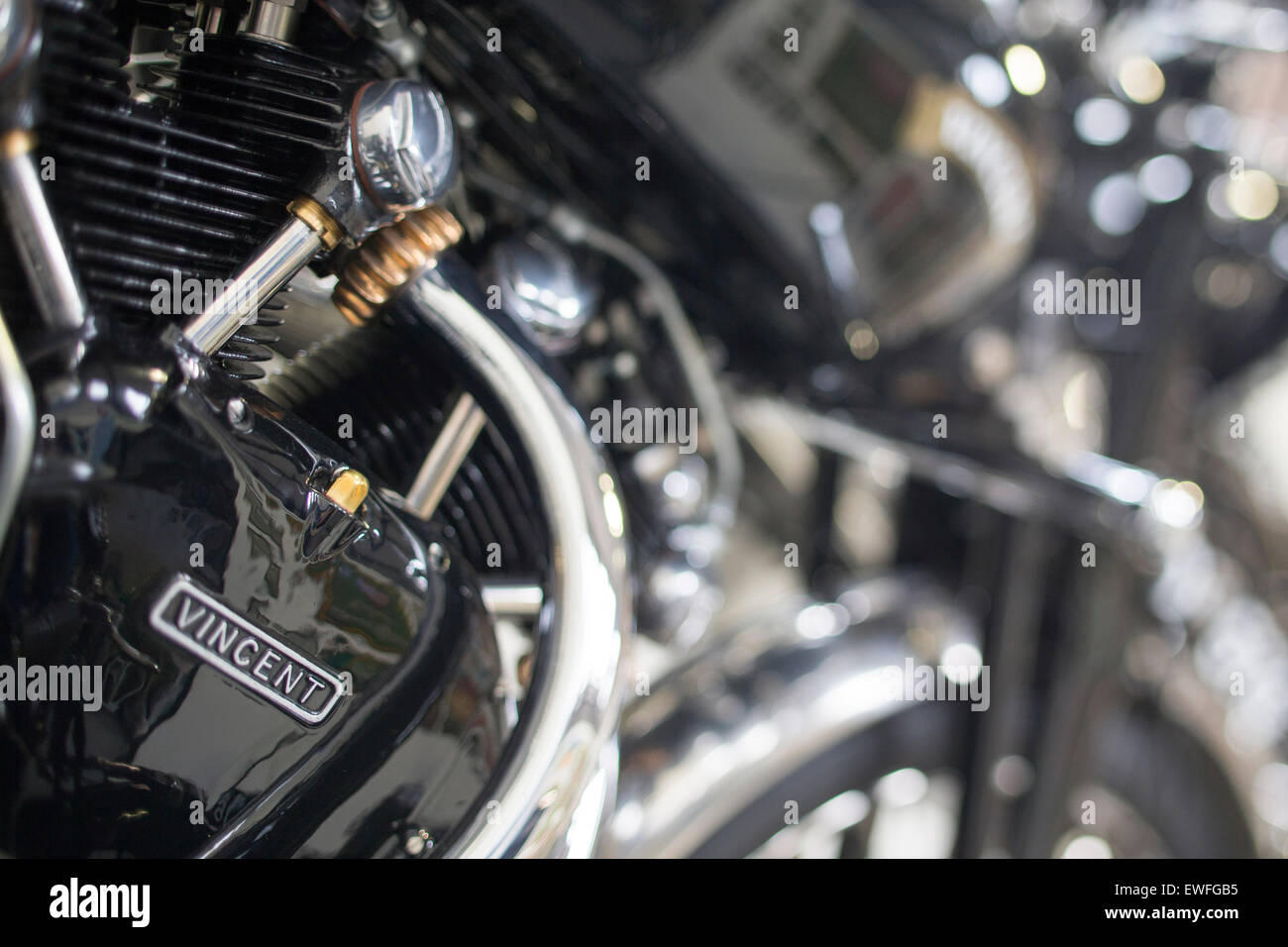 Vincent HRD classic motorcycle trademark engine cases Stock Photo Alamy