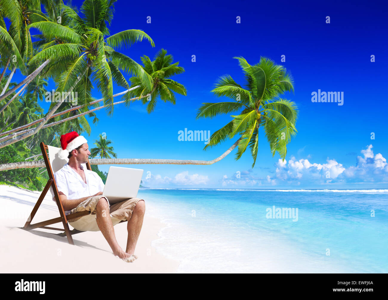 Working from the Beach Stock Photo - Alamy