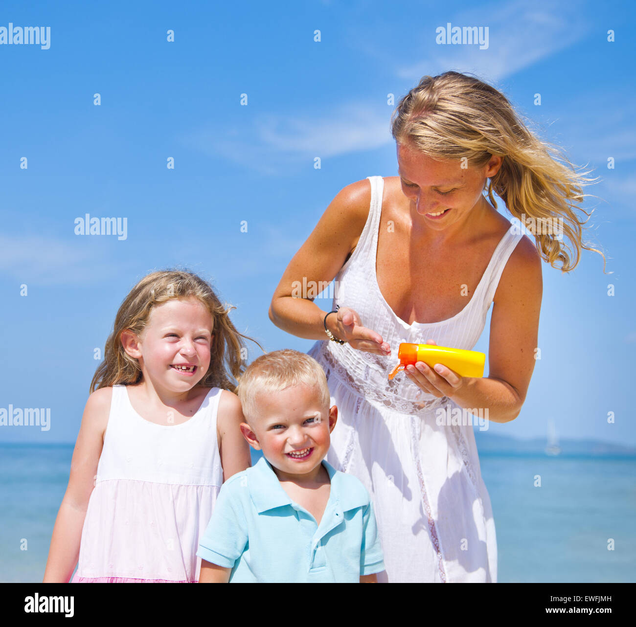 Sun protection on the Beach Stock Photo Alamy