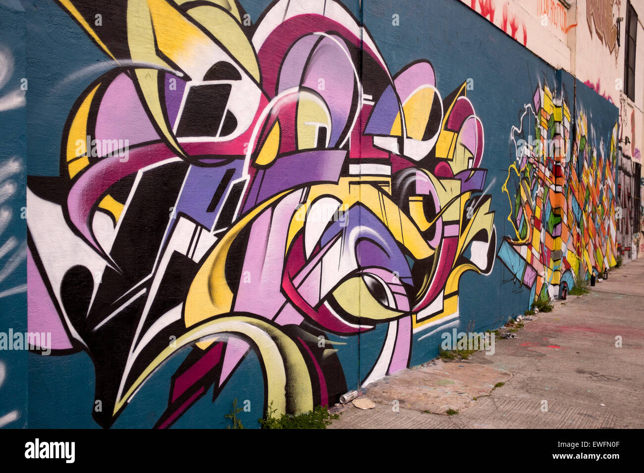 Bright Bold Colourful Graffiti Public Artwork Art Stock Photo