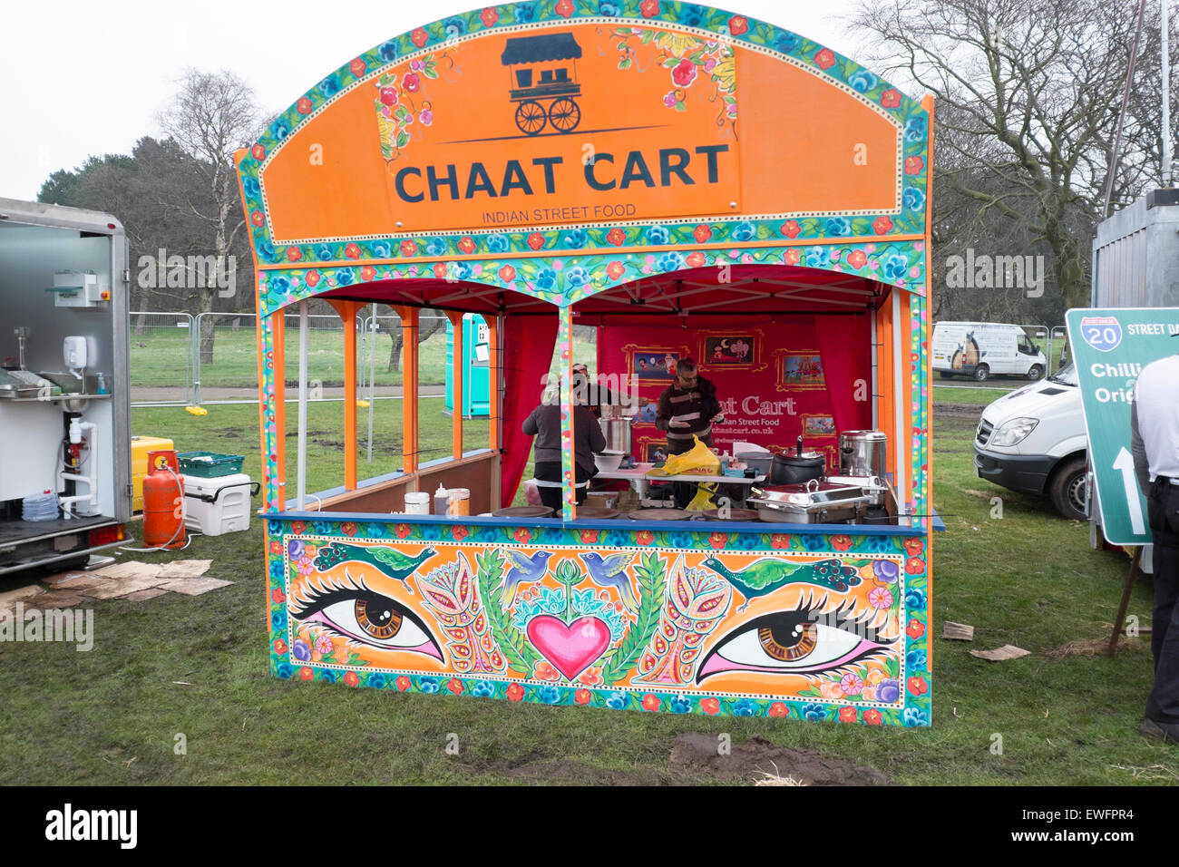 Chaat Cart Indian Street Food Seller Stall Lunch Stock Photo