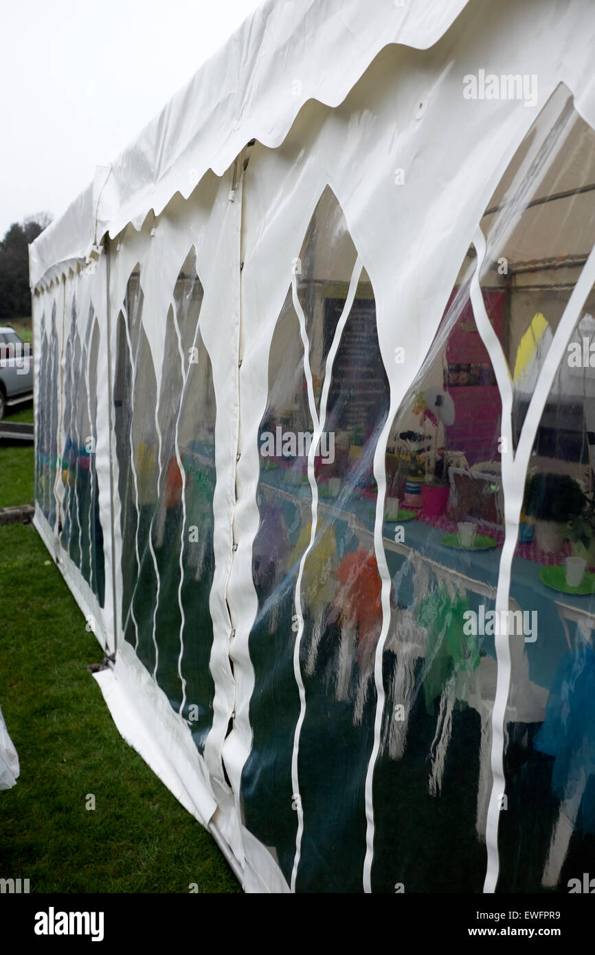 Clear Sided Wedding Marquee Tent Temporary Shelter Stock Photo