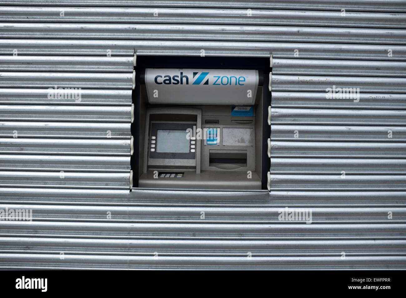 Cash Zone Machine Security Shutter Steel Protect Stock Photo