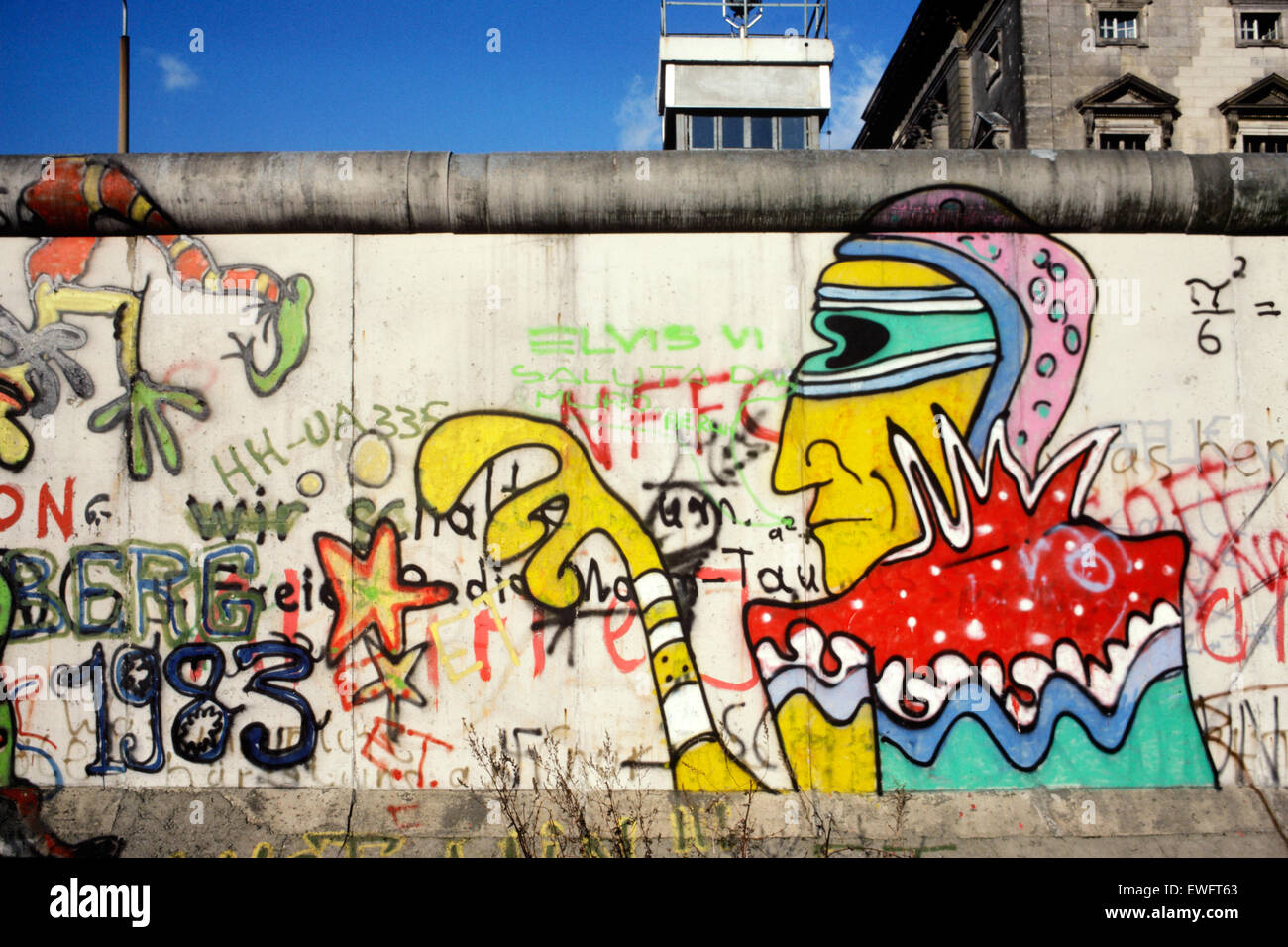 Berlin, Germany, Graffiti on the Berlin Wall in the Stresemannstrasse ...