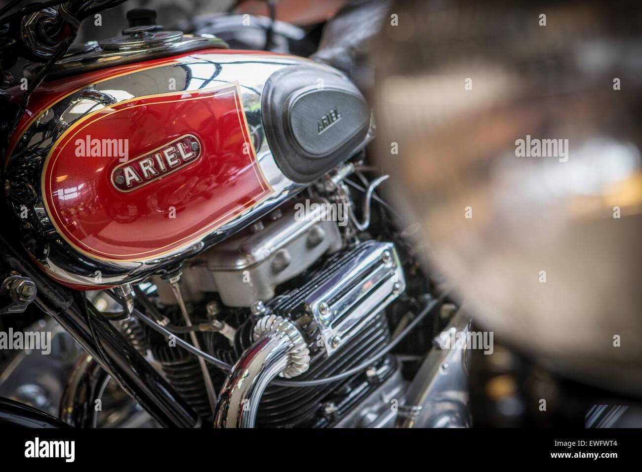 Ariel classic motorcycle trademark insignia Stock Photo