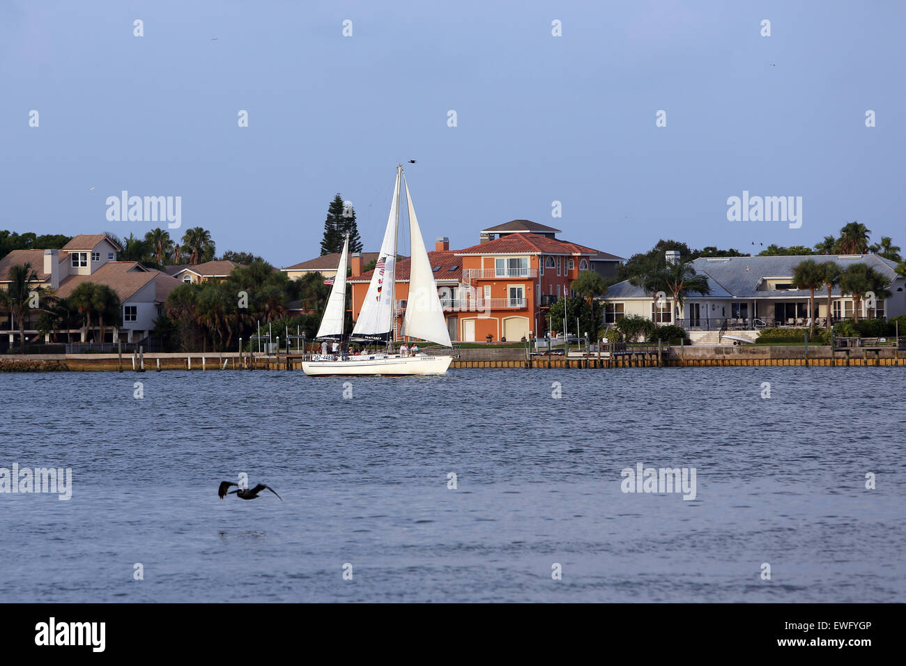Pass a Grille Beach, USA, Sailing Boat off the coast Stock Photo Alamy