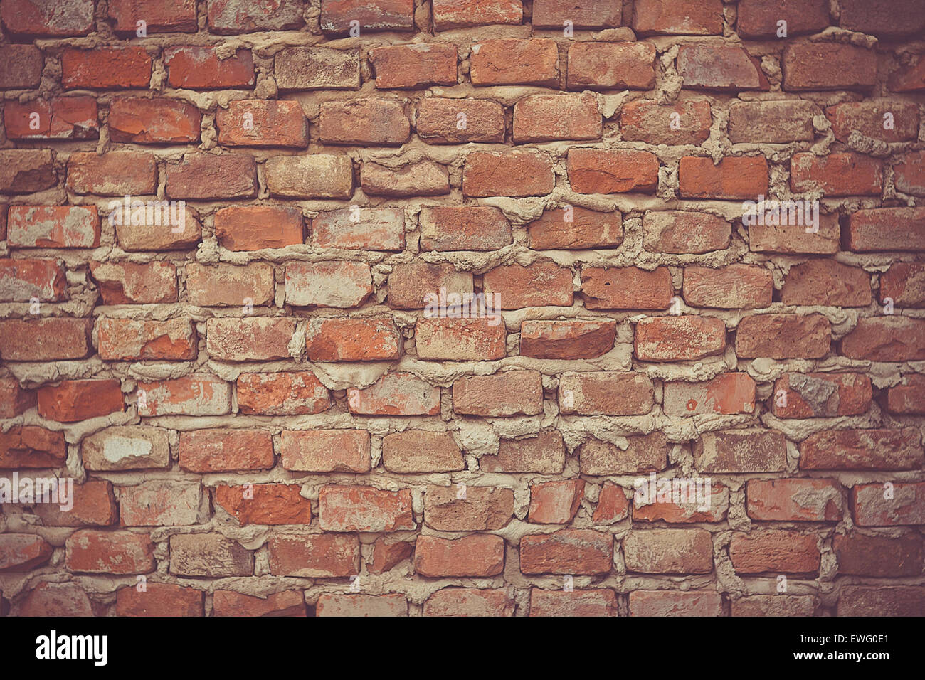 Brick Wall with Mortar Stock Photo
