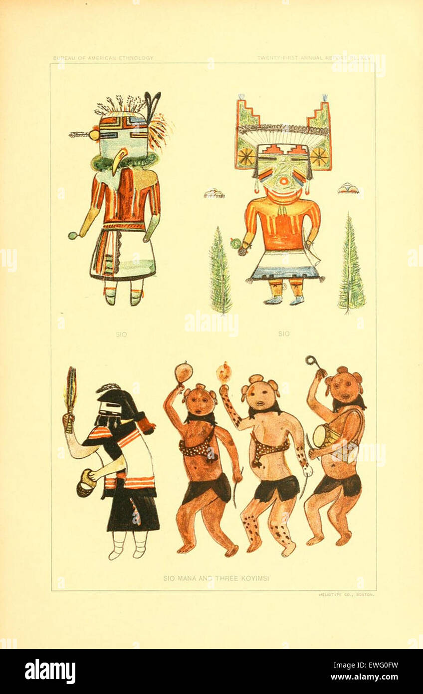 Illustrated Hopi Drawings of Kachinas Stock Photo Alamy