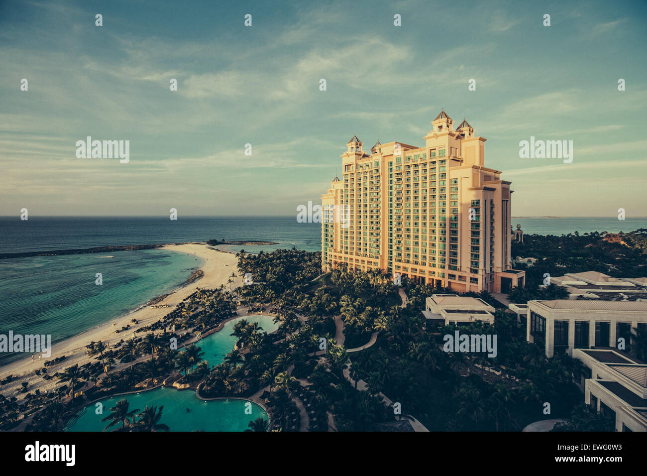 A view of the Atlantis Resort on Paradise Island, capturing the grand ...