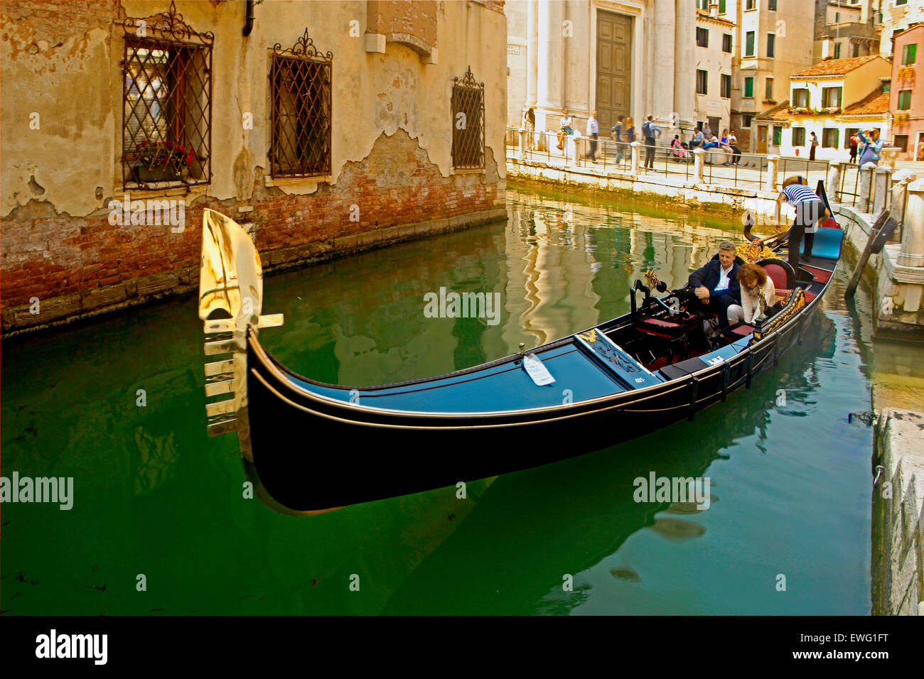 Venice- Gondola boat at La Maddalena Stock Photo