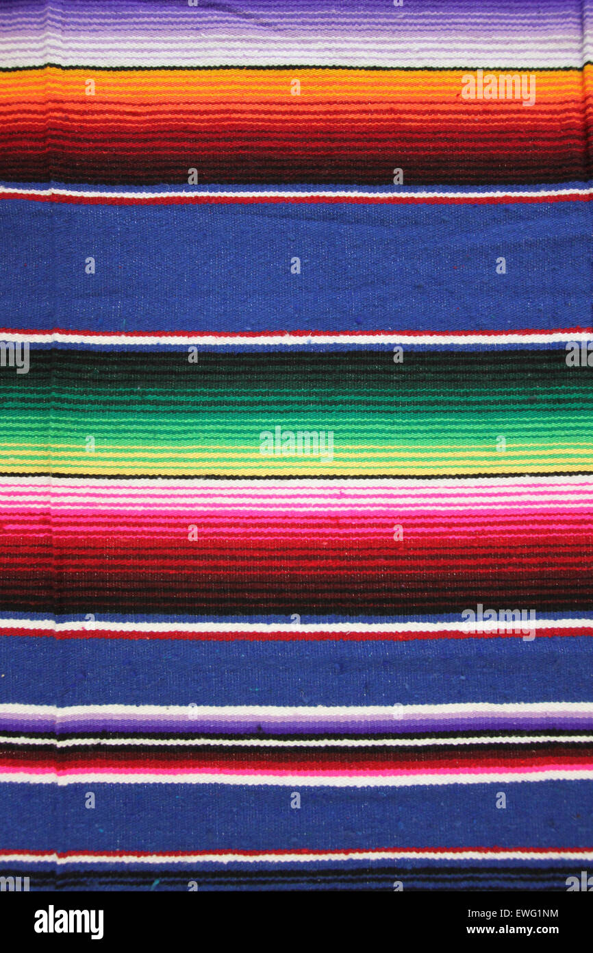 Colorful Mexican blanket Stock Photo - Alamy