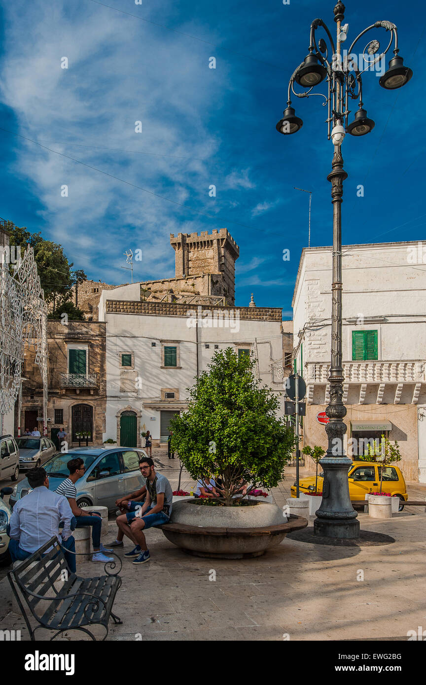 Apulia Ceglie Messapica Plebiscito square historic centre Stock Photo